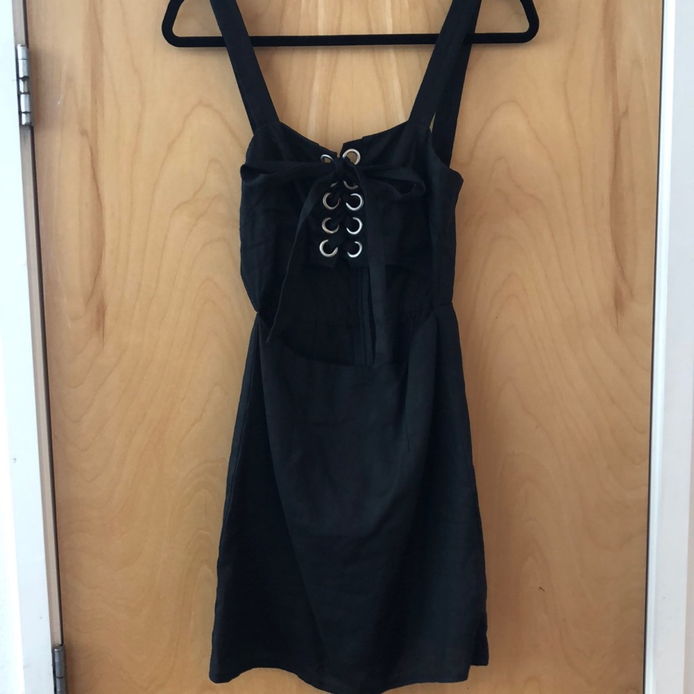 SEEK the label Black cut out linen dress size SM